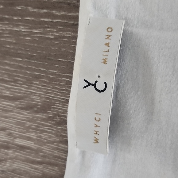 YC WHYCI Milano Wool Blend Layered Long Sleeve Scoop Neck Top Black White - Picture 2 of 10